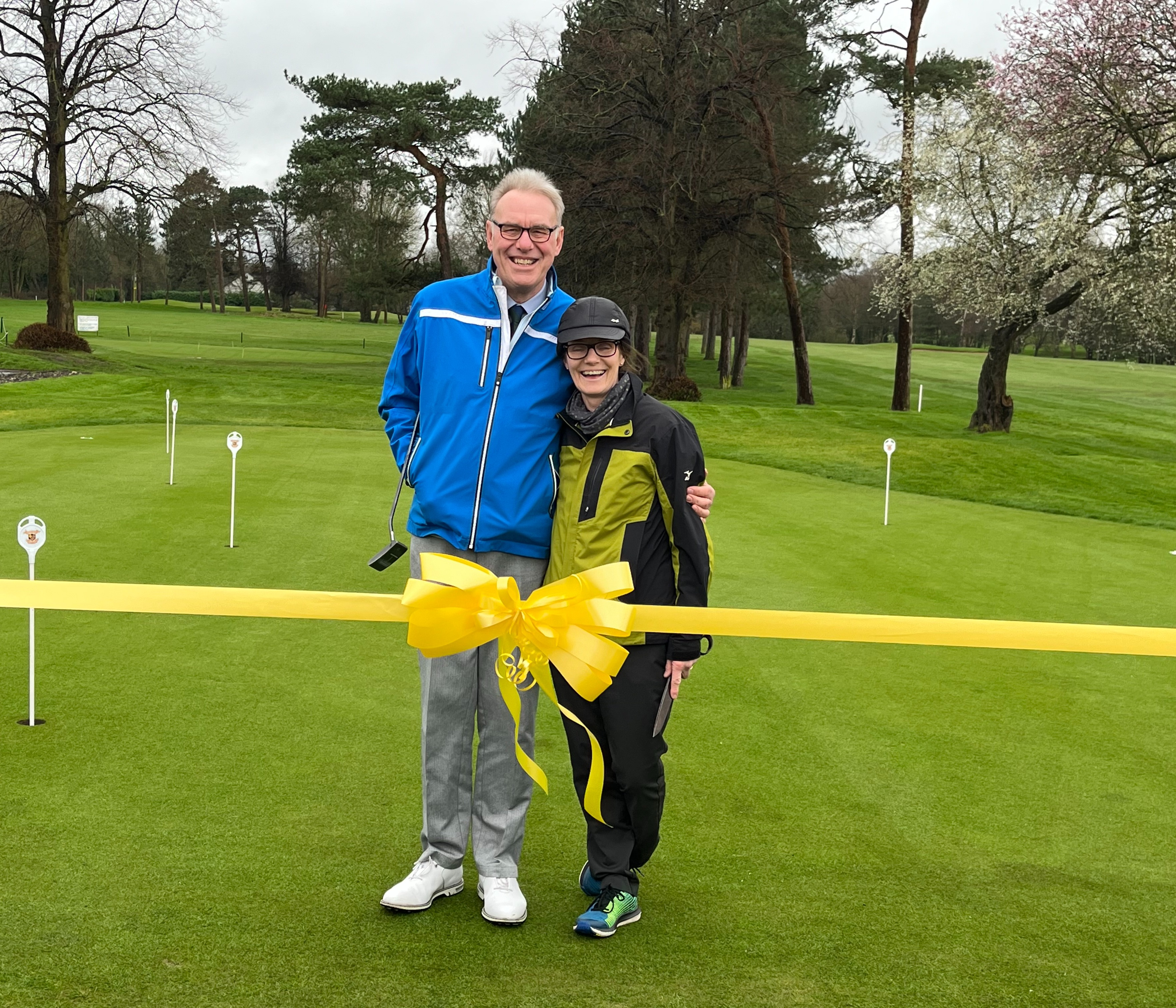 Mr and Lady Captain open the new practice green