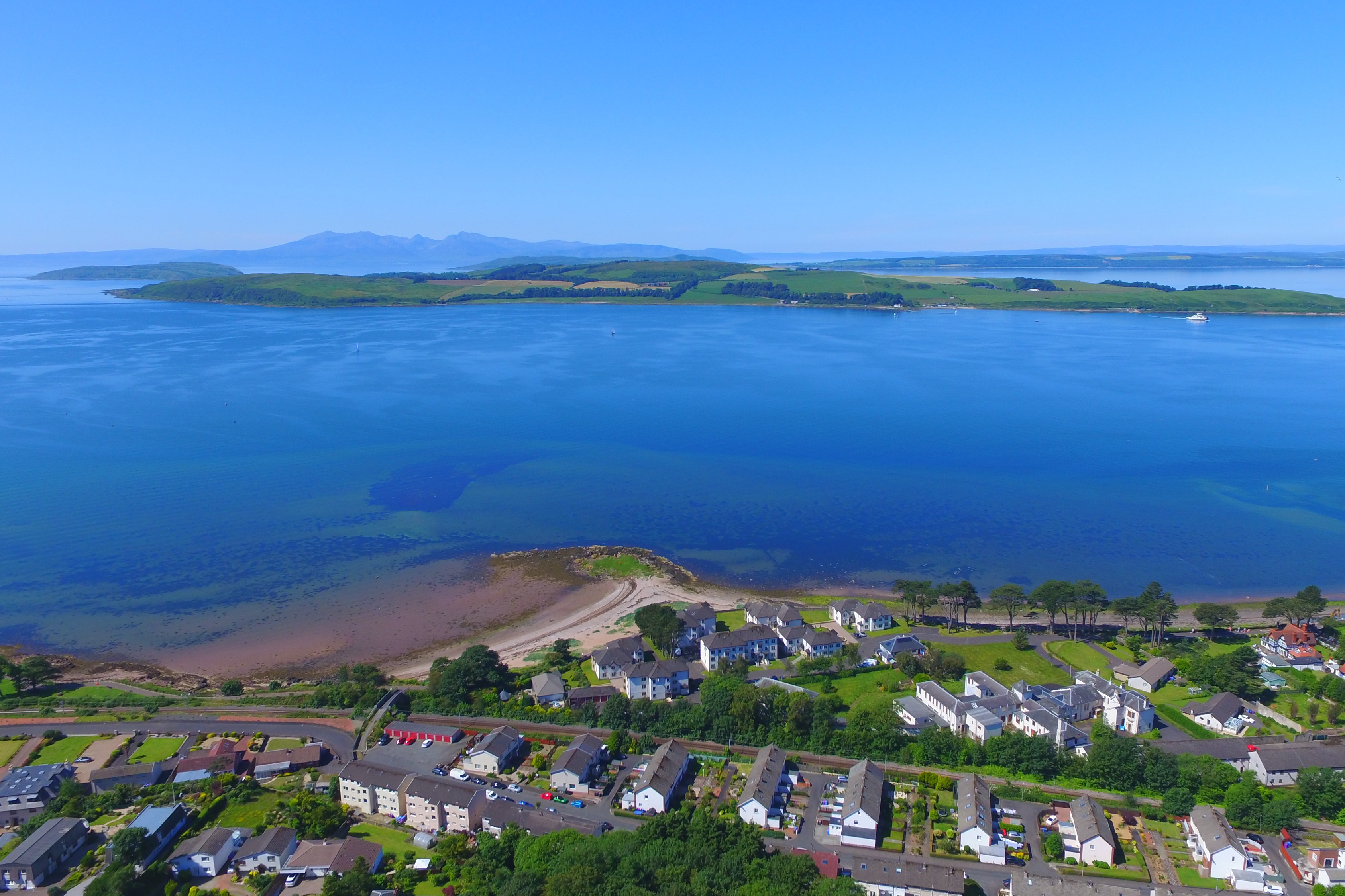 Beautiful view of the Isle of Cumbrae and the Isle of Arran