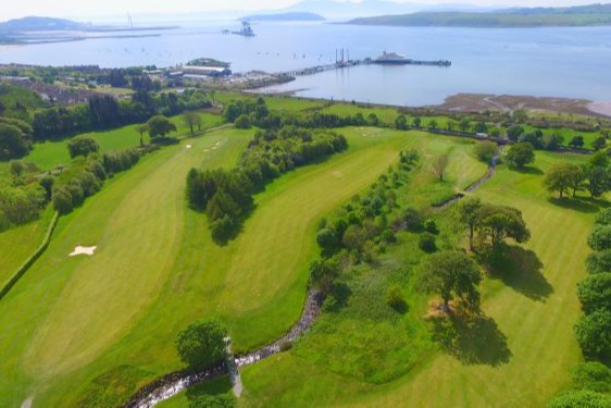 Aerial shot of the 7th, 9th and 10th fairways