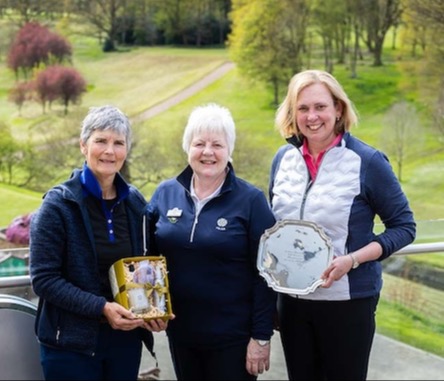 Finalists Karen Jobling and Emma Brown with YSLGA Captain, Patsy Rochester