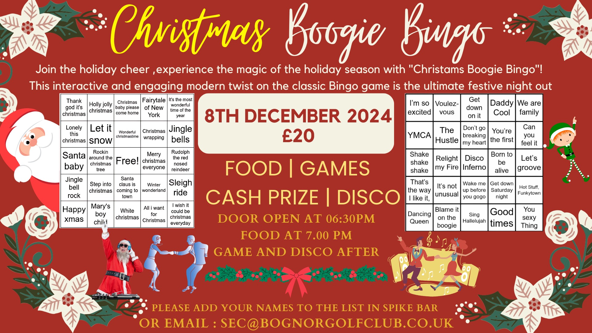 Christmas Boogie Bingo 