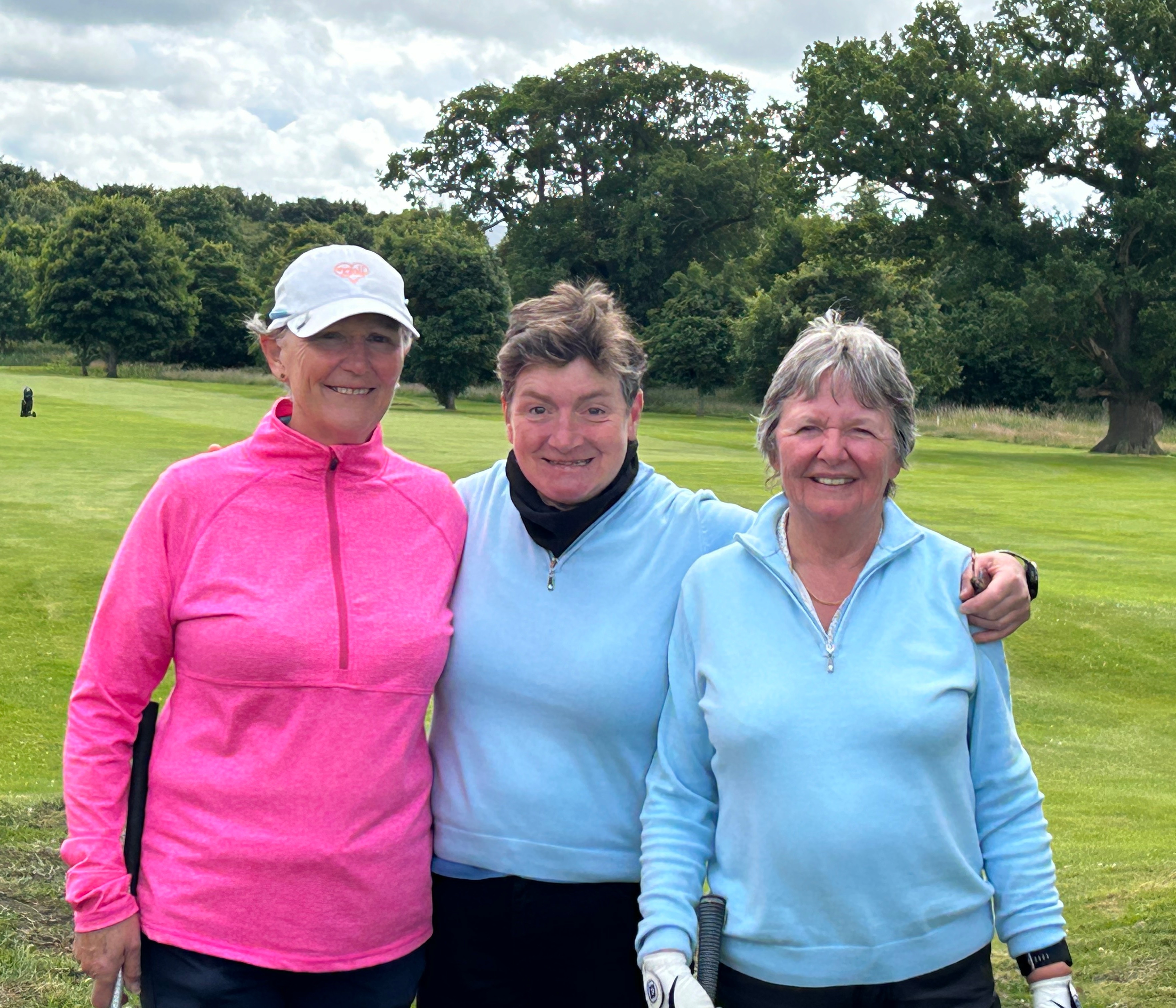 Finalists Caroline Kinnaird and Katy Gillies with Captain Sal Shepherd