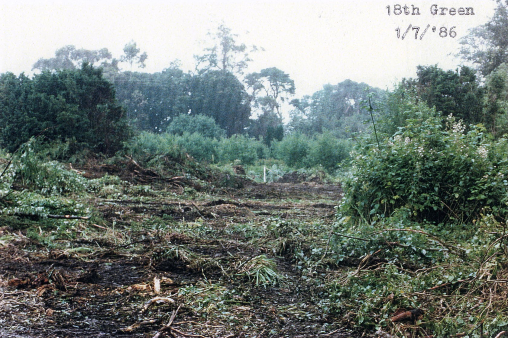 18th Green under construction - 1986